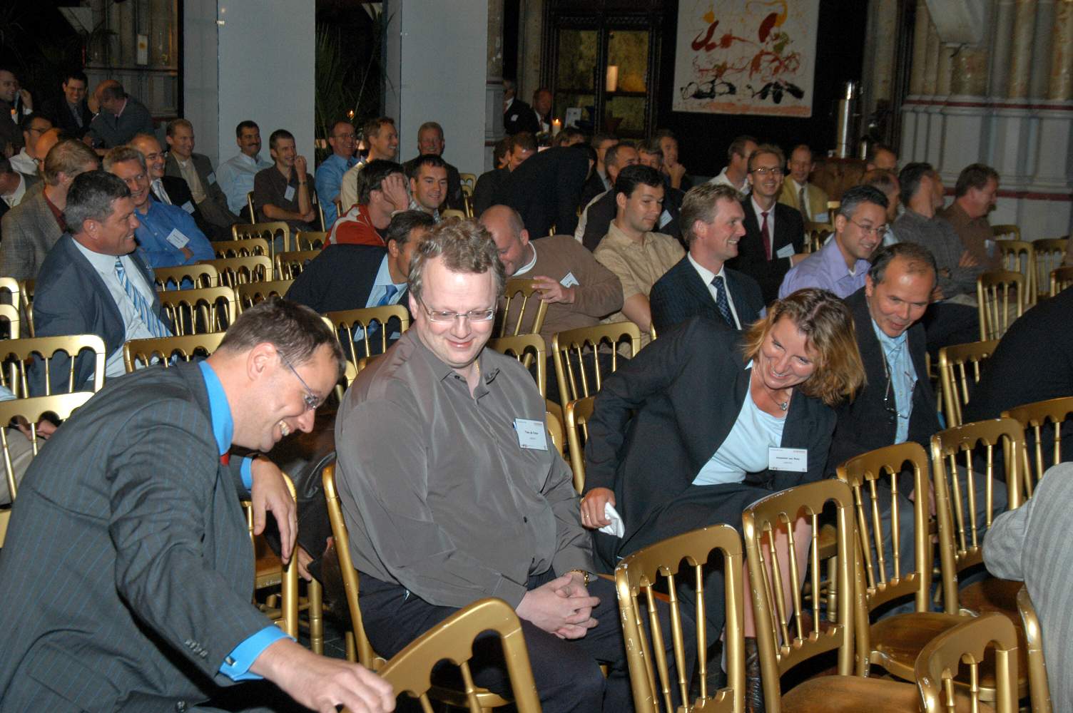 Compuware Customer Technology Briefing / Face 2 Face16 september 2004 - Orangerie Den BoschFoto door Erik van Roon
[#Beginning of Shooting Data Section]Nikon D100 
Focal Length: 35mm
White Balance: Auto
Color Mode: Mode I (sRGB)
2004/09/16 13:31:53.9
Exposure Mode: Aperture Priority
AF Mode: AF-S
Hue Adjustment: 0°
JPEG (8-bit) Fine
Metering Mode: Center-Weighted
Tone Comp: Auto
Sharpening: Auto
Image Size:  Large (3008 x 2000)
1/60 sec - f/6.3
Flash Sync Mode: Front Curtain
Noise Reduction: OFF
Exposure Comp.: 0 EV
Auto Flash Mode: D-TTL
Image Comment:                                     
[#End of Shooting Data Section]