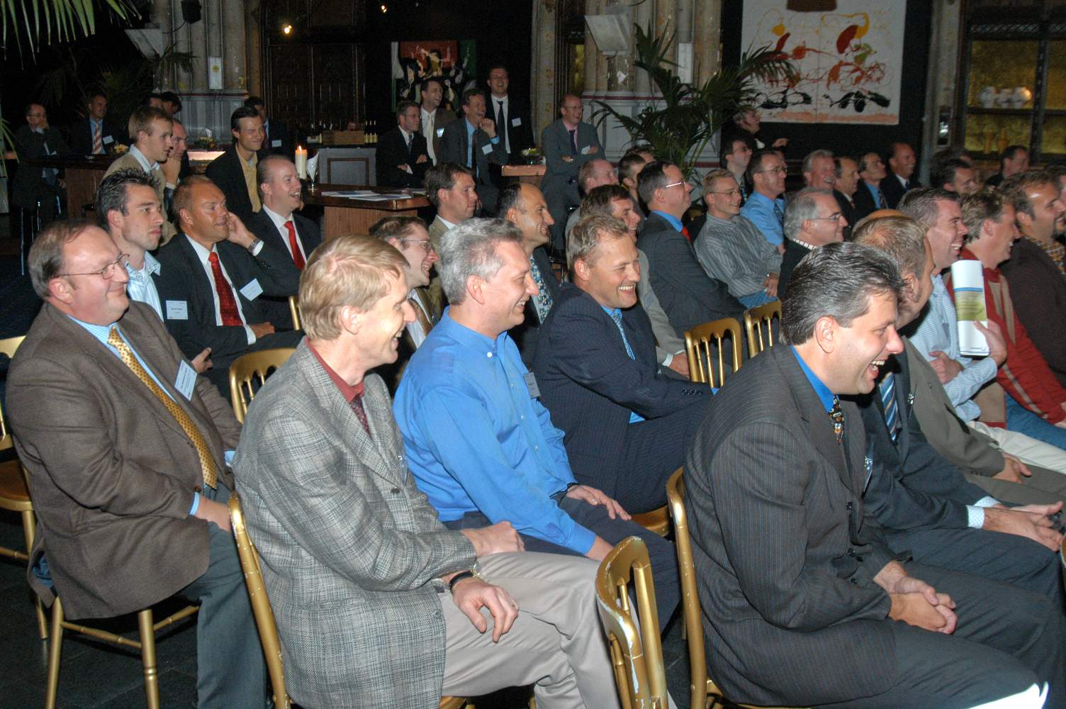 Compuware Customer Technology Briefing / Face 2 Face16 september 2004 - Orangerie Den BoschFoto door Erik van Roon
[#Beginning of Shooting Data Section]Nikon D100 
Focal Length: 28mm
White Balance: Auto
Color Mode: Mode I (sRGB)
2004/09/16 15:32:53.8
Exposure Mode: Aperture Priority
AF Mode: AF-S
Hue Adjustment: 0°
JPEG (8-bit) Fine
Metering Mode: Center-Weighted
Tone Comp: Auto
Sharpening: Auto
Image Size:  Large (3008 x 2000)
1/60 sec - f/6.3
Flash Sync Mode: Front Curtain
Noise Reduction: OFF
Exposure Comp.: 0 EV
Auto Flash Mode: D-TTL
Image Comment:                                     
[#End of Shooting Data Section]